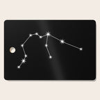 Aquarius Zodiac Star Constellation Line Art Black Cutting Board Gallery Image 1