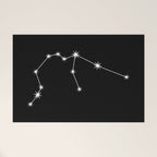 Aquarius Zodiac Star Constellation Line Art Black Welcome Mat Gallery Image 1