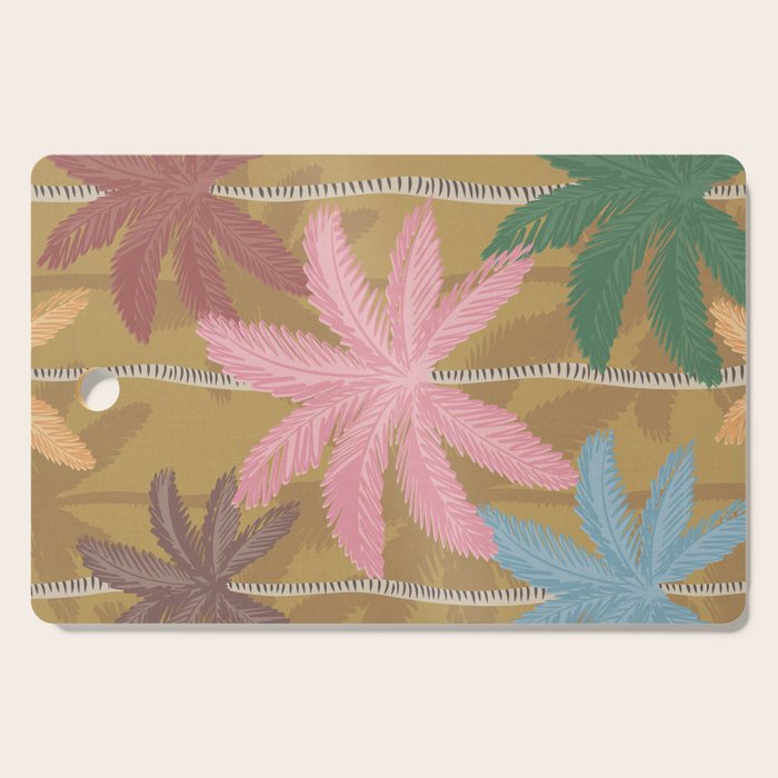Retro Palm Springs Chic Botanicals - Golden Ochre Cutting Board Gallery Image 1