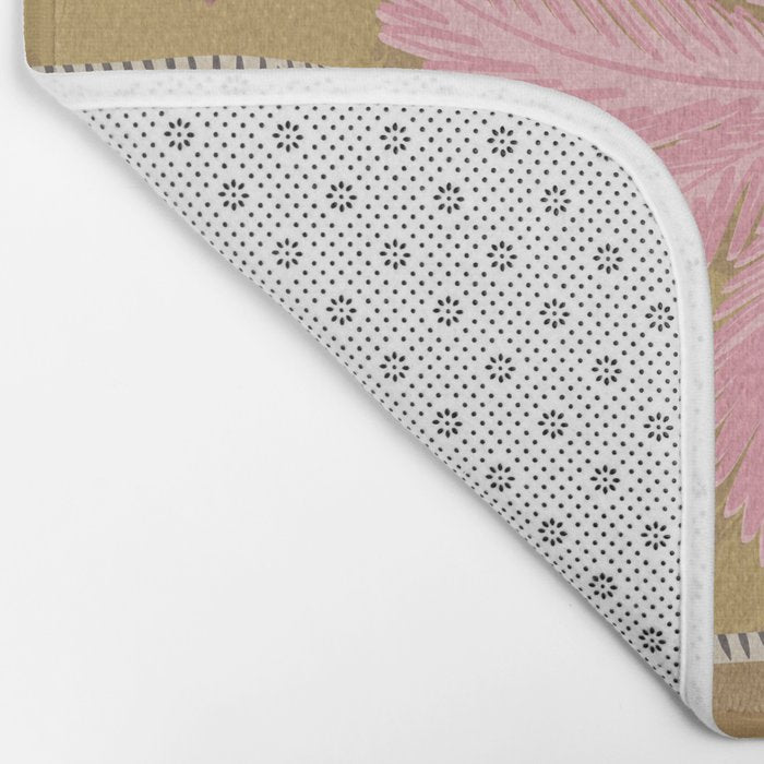 Retro Palm Springs Chic Botanicals - Golden Ochre Bath Mat Gallery Image 2