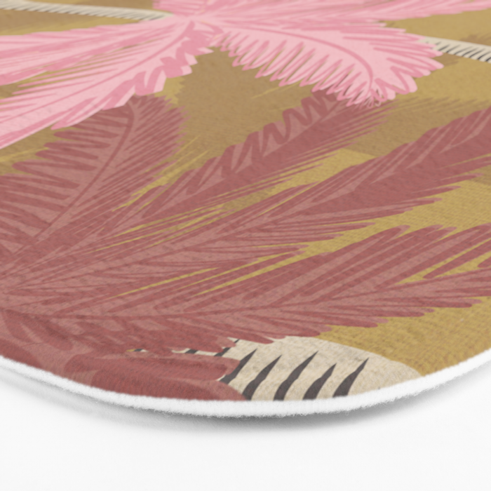 Retro Palm Springs Chic Botanicals - Golden Ochre Bath Mat Gallery Image 3
