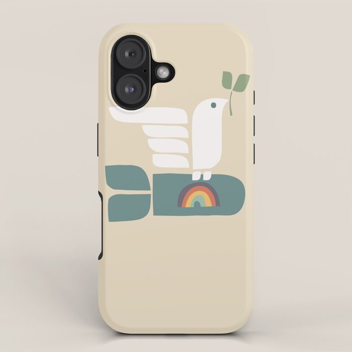 Peace dove and rainbow bomb iPhone Case Gallery Image 1