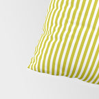 Ultra Fine Stripe Narrow Vertical Pinstripe Pattern in Chartreuse and White Pillow Sham Gallery Image 4