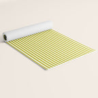 Ultra Fine Stripe Narrow Vertical Pinstripe Pattern in Chartreuse and White Yoga Mat Gallery Image 2