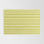 Ultra Fine Stripe Narrow Vertical Pinstripe Pattern in Chartreuse and White Rug Gallery Image 2