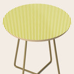 Ultra Fine Stripe Narrow Vertical Pinstripe Pattern in Chartreuse and White Side Table Gallery Image 2