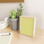 Ultra Fine Stripe Narrow Vertical Pinstripe Pattern in Chartreuse and White Mini Art Print Gallery Image 2