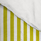 Ultra Fine Stripe Narrow Vertical Pinstripe Pattern in Chartreuse and White Comforter Gallery Image 4