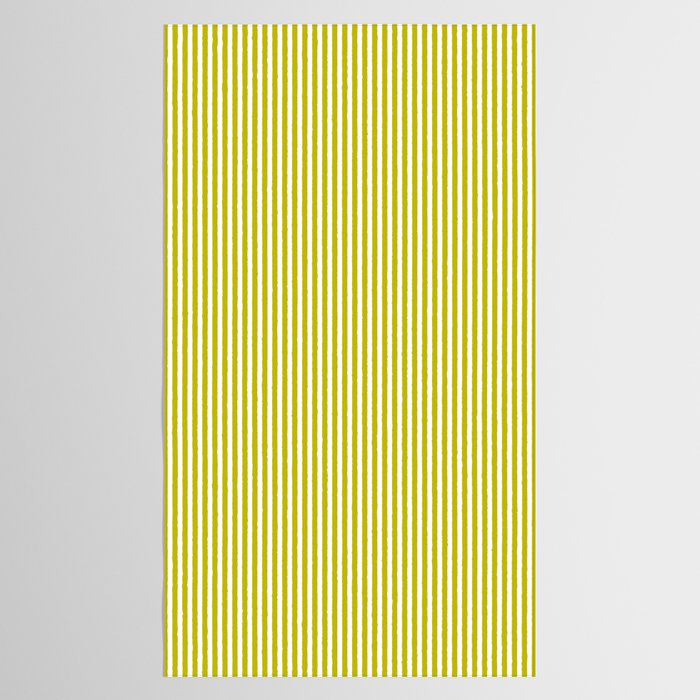 Ultra Fine Stripe Narrow Vertical Pinstripe Pattern in Chartreuse and White Tablecloth Gallery Image 2