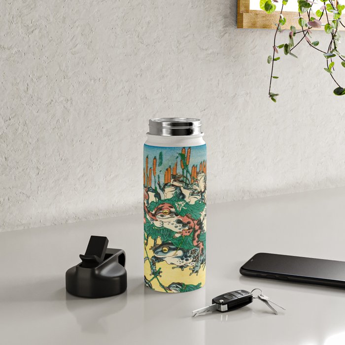 Fashionable Battle of Frogs by Kawanabe Kyosai, 1864 Water Bottle Gallery Image 4