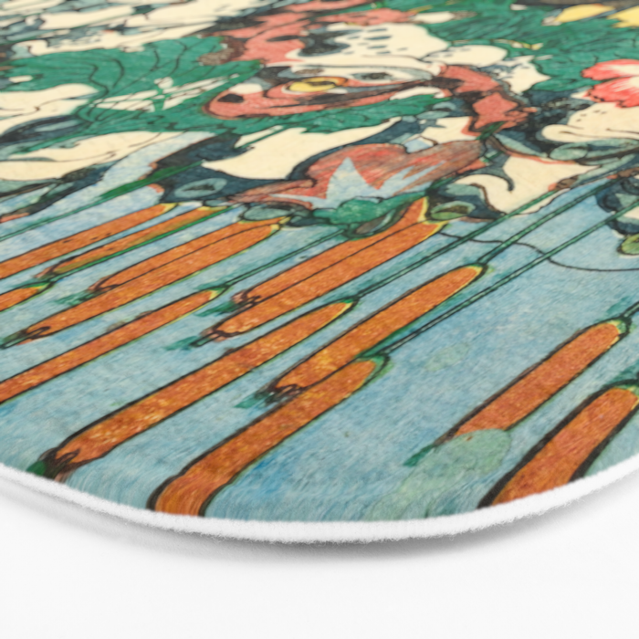 Fashionable Battle of Frogs by Kawanabe Kyosai, 1864 Bath Mat Gallery Image 3