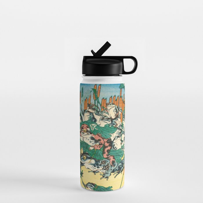 Fashionable Battle of Frogs by Kawanabe Kyosai, 1864 Water Bottle
