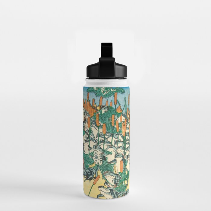 Fashionable Battle of Frogs by Kawanabe Kyosai, 1864 Water Bottle Gallery Image 2