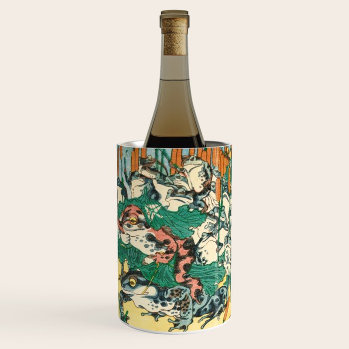 Fashionable Battle of Frogs by Kawanabe Kyosai, 1864 Wine Chiller Gallery Image 1