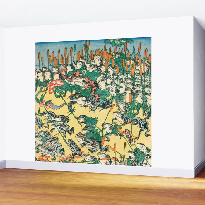 Fashionable Battle of Frogs by Kawanabe Kyosai, 1864 Wall Mural Gallery Image 2