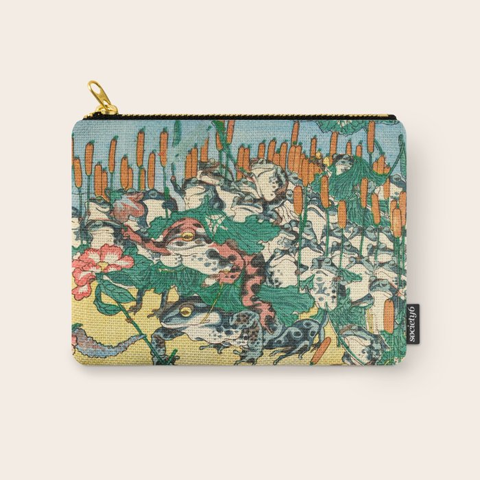 Fashionable Battle of Frogs by Kawanabe Kyosai, 1864 Carry All Pouch Gallery Image 1