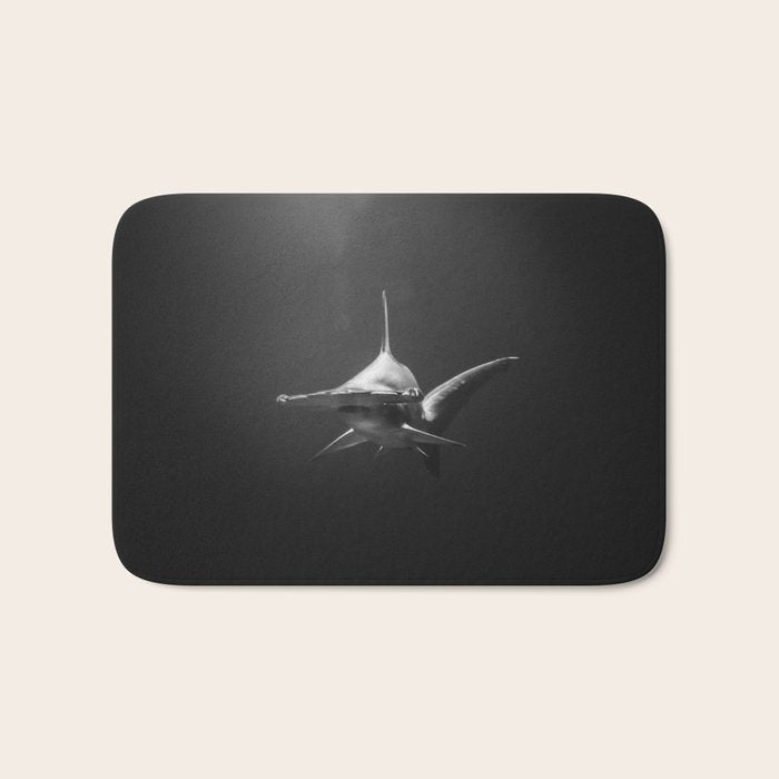 Hammerhead Shark (Black and White) Bath Mat Gallery Image 1