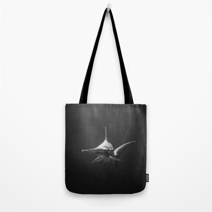 Hammerhead Shark (Black and White) Tote Bag Gallery Image 2