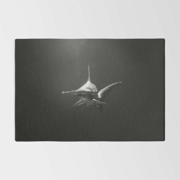 Hammerhead Shark (Black and White) Rug Gallery Image 2