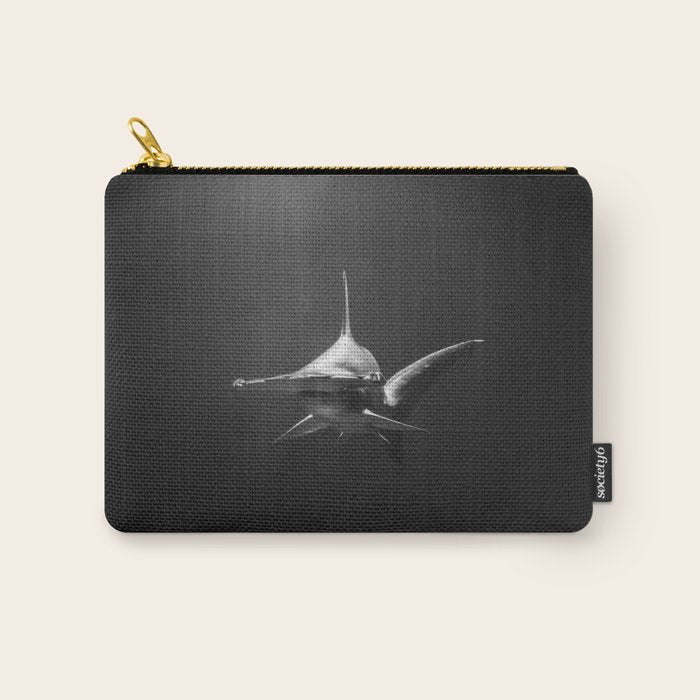 Hammerhead Shark (Black and White) Carry All Pouch Gallery Image 1