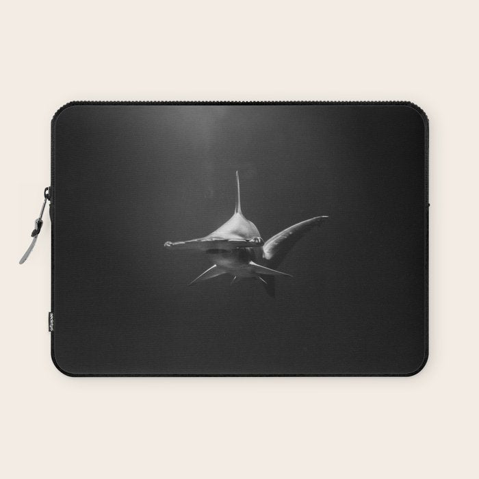 Hammerhead Shark (Black and White) Laptop Sleeve Gallery Image 1