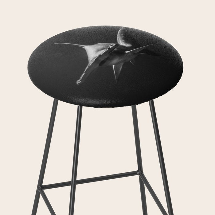 Hammerhead Shark (Black and White) Stool Gallery Image 2