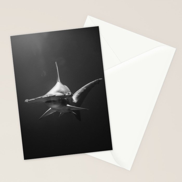 Hammerhead Shark (Black and White) Stationery Card Gallery Image 2