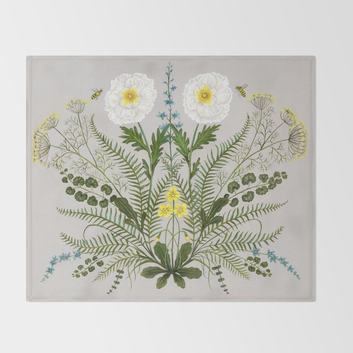 Poppy and Primrose Throw Blanket Gallery Image 2