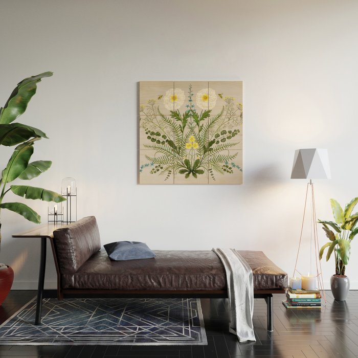 Poppy and Primrose Wood Wall Art Gallery Image 2