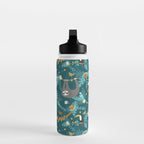 Sloth Hanging in a Teal Forest Water Bottle Gallery Image 3
