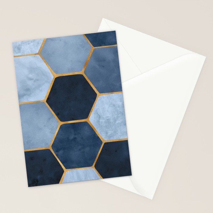 Blue Stone Coastal Design Stationery Card Gallery Image 2