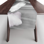 Satirical Einstein in Fuzzy Pink Slippers Classic E = mc² Black and White Satirical Photography  Table Runner Gallery Image 1