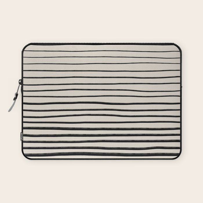 Black Horizontal Lines Laptop Sleeve Gallery Image 1