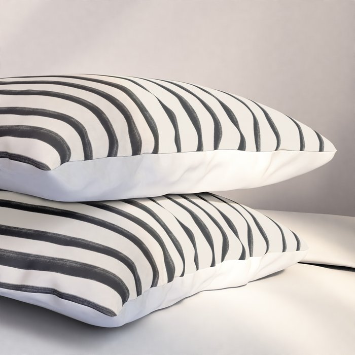 Black Horizontal Lines Pillow Sham Gallery Image 3