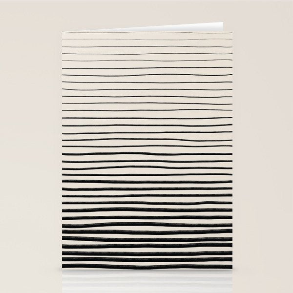 Black Horizontal Lines Stationery Card Gallery Image 1