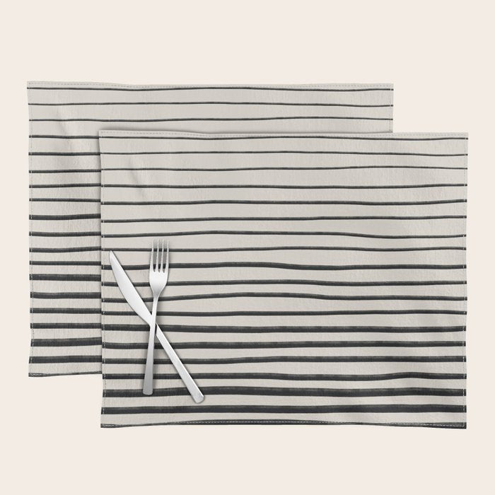 Black Horizontal Lines Placemat Gallery Image 1