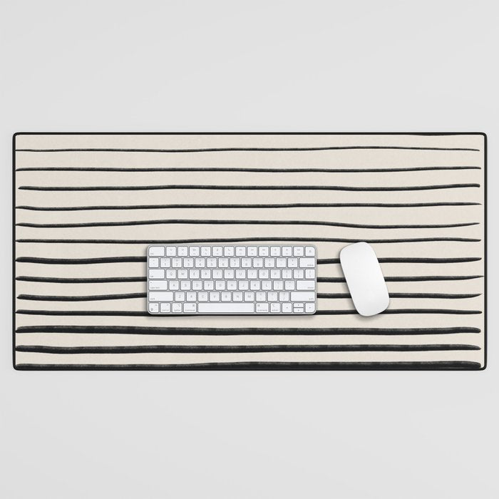 Black Horizontal Lines Desk Mat Gallery Image 1