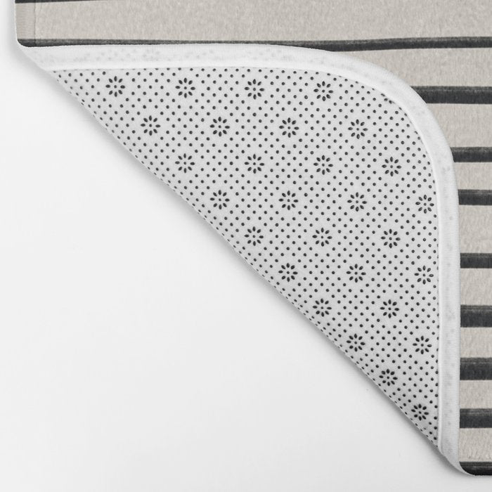 Black Horizontal Lines Bath Mat Gallery Image 2