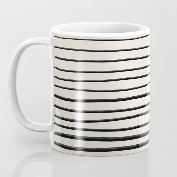 Black Horizontal Lines Coffee Mug Gallery Image 3