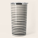 Black Horizontal Lines Travel Mug Gallery Image 1