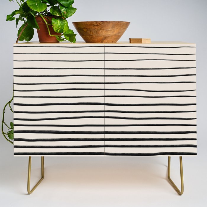 Black Horizontal Lines Credenza Gallery Image 1
