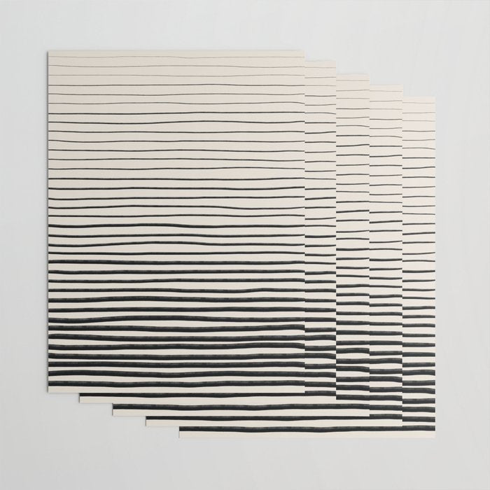 Black Horizontal Lines Wrapping Paper Gallery Image 3