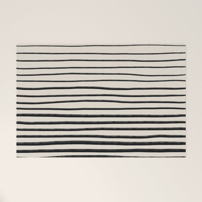 Black Horizontal Lines Welcome Mat Gallery Image 1