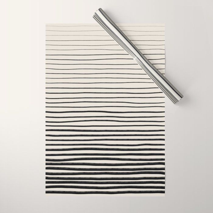 Black Horizontal Lines Wrapping Paper Gallery Image 1