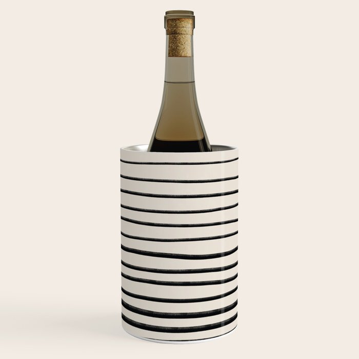 Black Horizontal Lines Wine Chiller Gallery Image 1