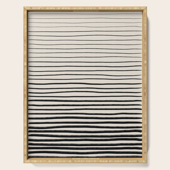Black Horizontal Lines Serving Tray Gallery Image 1