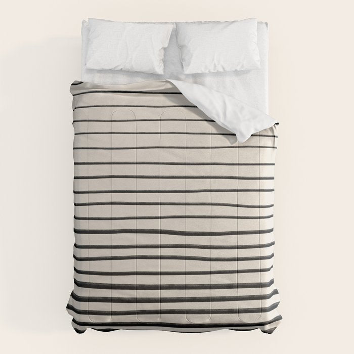 Black Horizontal Lines Comforter Gallery Image 1