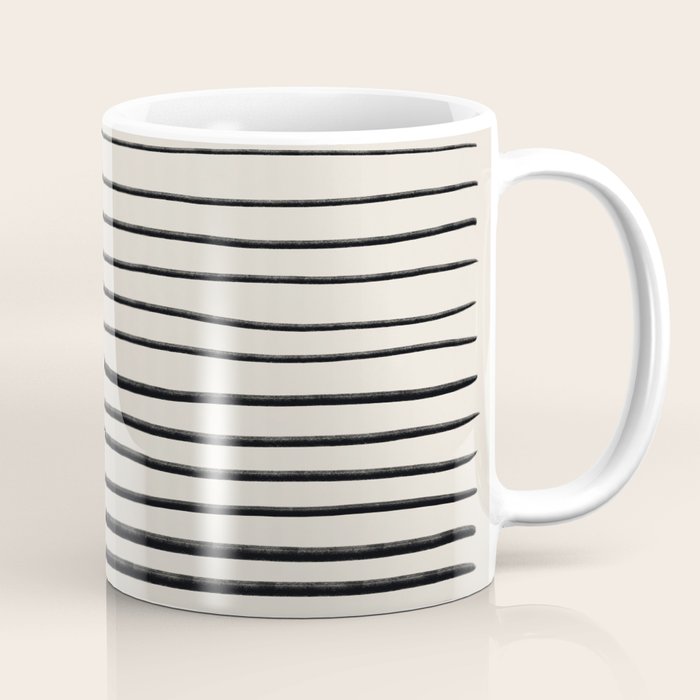 Black Horizontal Lines Coffee Mug Gallery Image 1