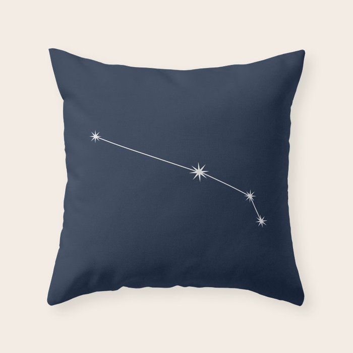 Aries Zodiac Star Constellation Line Art Dark Blue Throw Pillow Gallery Image 6