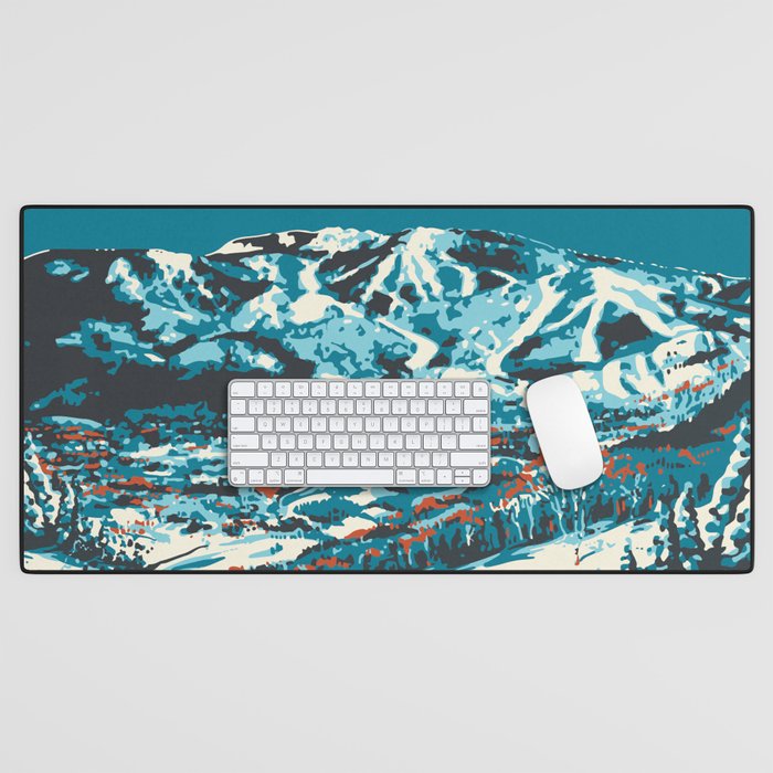 Steamboat Springs Vintage Ski Poster Desk Mat Gallery Image 1